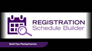 Pinning Courses in Registration Schedule Builder