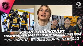 Ensimmäinen NHL-maali ensimmäisessä pelissä | Kasper Björkqvistille hieno palkinto kovasta työstä