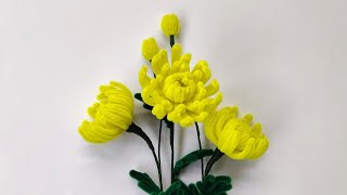 Cách làm hoa cúc bằng kẽm nhung dễ và đẹp - How to make chrysanthemums using a pipe cleaner