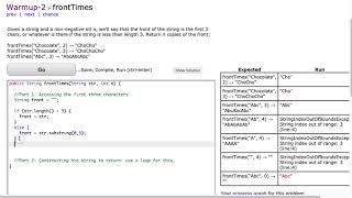 Codingbat - frontTimes (Java)