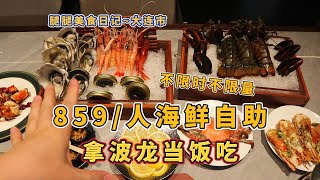 在大连如何把859元的海鲜自助吃回本？大波龙当饭吃那叫一个爽