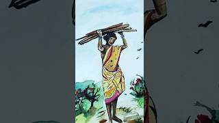 Watercolour art | Watercolour painting| Indian watercolour art#shorts#viralvideo#villageart