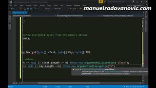 C# 6.0 Tutorial - Advanced - 54. AesManaged Cryptography, Encrypt and Decrypt Example