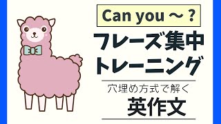 使える！「Can you～?」フレーズ集中トレーニング【穴埋め式】【瞬間英作文】初級 使える日常英会話フレーズ　聞き流し英語