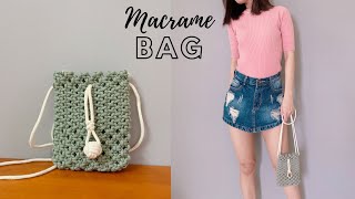 Macrame tutorial - Bag DIY #17 - Handmade phone bag - Mini bag