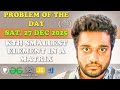 Kth smallest element in a Matrix solved in JS | GfG | POTD |Streak 392 | Sat, 27 Dec 2025