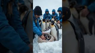 A heroic seal saves trapped penguins