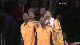 (2009) Kobe and the Lakers bench with an ALL-TIME great reaction to Shannon Brown's chasedown block.