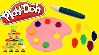 DIY Play Doh Rainbow Paint Palette!! Magic paintbrush!