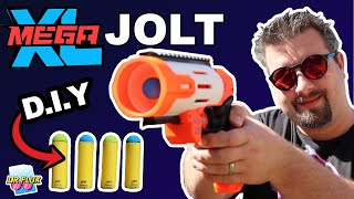 The Nerf Mega XL Jolt! How to make your Own Mega XL Darts!  Meaker Mk28 Powerhouse