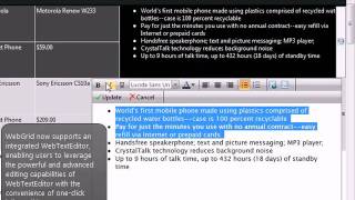 WebGrid - WebTextEditor Custom Editor