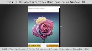 AppStarterStack for Livecode - Demo running on Windows 10