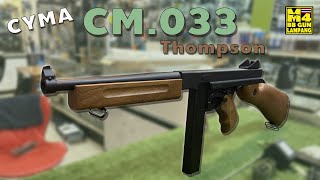 ทดสอบ CYMA CM.033 Thompson ปืนใหม่บอดี้โลหะ+ประกับพลาสติกลายไม้สวยๆ ทำการทดสอบขนาดน้ำหนักความเร็วลูก