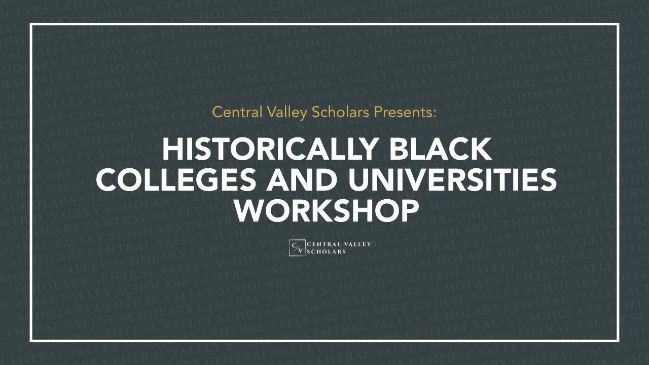 Historically Black Colleges And Universities Workshop - YouTube