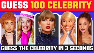 Guess the Celebrity in 3 Seconds | 100 Random Famous People in the World
