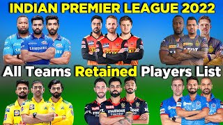 IPL 2022  | All Teams Retain Player List For IPL 2022 | All Teams Retained Players List