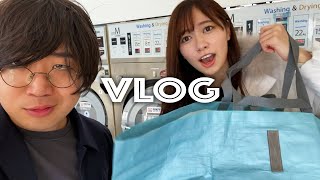 妄想では付き合ってる彼女とコインランドリーデート【VLOG】