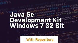 java se development kit windows 7 32 bit