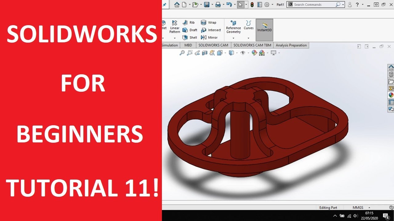 SOLIDWORKS BEGINNERS MODELLING TUTORIAL 11! - YouTube