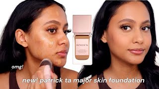 NEW! Patrick Ta Major Skin Foundation REVIEW/WEAR TEST | Acne Prone, Textured Skin