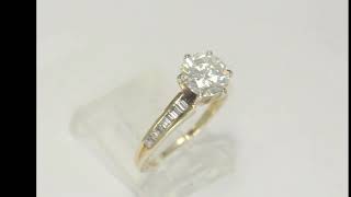 1.68CT diamond engagement ring 14K yellow gold round brilliant sz 6 - 28867