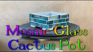 Showcase Your Creativity: Unique Mosaic Glass Pot for Your Cactus