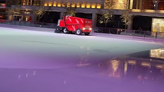 ⛸️ Beautiful ice rink near Place-des-Arts in Montreal + Zamboni machine action ❄️