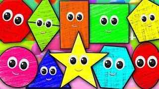 Ten Little Shapes | Shapes Song | Crayons Nursery Rhymes Songs For Children | Baby Rhymes