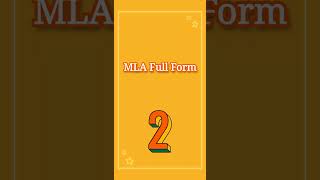 MLA Full Form || gk #gkquiz #gkallexam