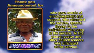 Harold Moncherry thank you