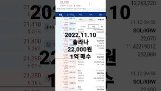 2022년 11월 10일 솔라나 22,000원 1억 매수