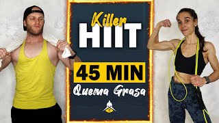 HIIT 45 MINUTOS para QUEMAR GRASA | Ganar CARDIO y FUERZA en TODO EL CUERPO 💥