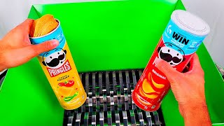 SHREDDING PRINGLES !  Satisfying ASMR Shredder Machine Compilation