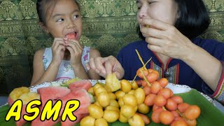 ASMR • Thai Fruits Breakfast with Emma • Eating Sounds • Light Whispers • Nana Eats