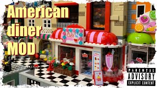 LEGO CITY UPDATE DOWNTOWN DINER MOD MOC WITH GYM