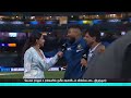 hardik pandya speaks in tamil🤣 with krish srikanth and bhavana during post match presentation