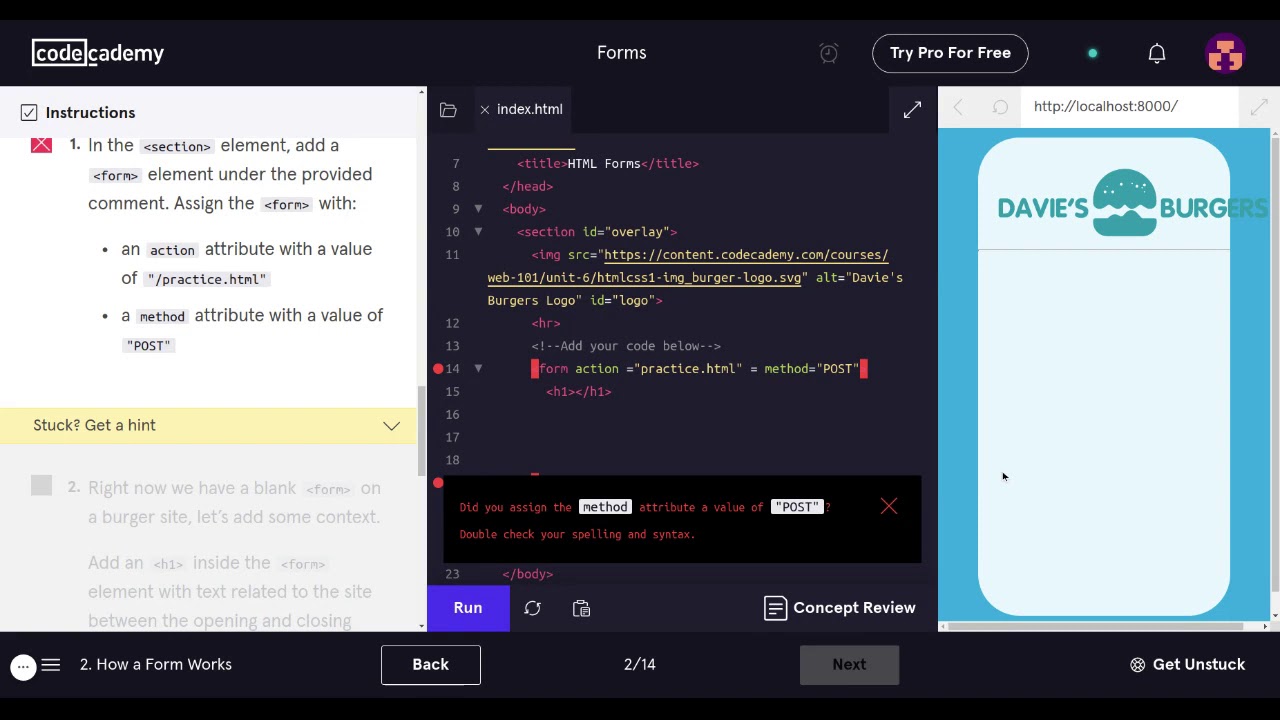 Learn HTML With Codecademy HTML Forms (How A Form Works) - YouTube