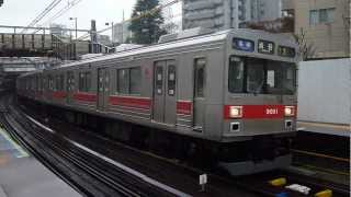 降雨で空転！！ 東急東横線9000系　代官山駅発車