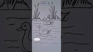 How to Draw Ducks Swimming in the Pond #shorts #ytshorts #youtubeshorts #shortvideo #viral