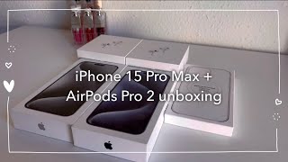 iPhone 15 pro Max White titanium + AirPods Pro 2 Unboxing | iPhone 12 pro Max comparison
