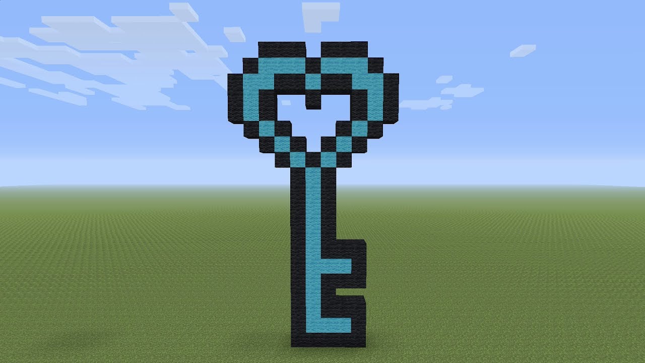 Minecraft Pixel Art - Heart Key - YouTube