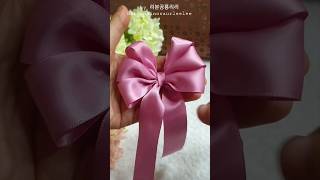 ※ 366 초간단 세겹 리본 한번에 만드는 법 triple bow 트리플 리본만들기 Ribbon Hairpin 선물포장 리본 예쁘게 묶는 법 Ribbon craft #shorts