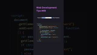 show/hide password html and js #code #programming #html #css #javascript #fyp #tiktok #facebook