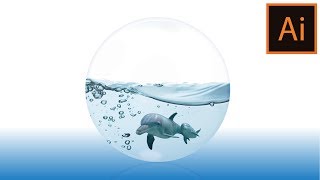 Dolphin Water ball transparent #Illustrator CC tutorial #Beentm