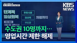 수도권 사적모임 10명까지…목욕탕·유흥시설 등 ‘백신패스’ / KBS  2021.10.30.