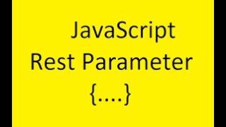 Rest Parameter in JavaScript #es6 #javascript #react #reactjs #youtube