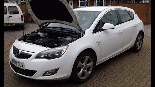 Vauxhall Opel Astra J Coolant Problem, Coolant Level Low Warning, Thermostat, Hose, Water Leak.