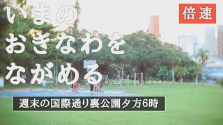 【沖縄】2021年9月_倍速_コロナ禍の国際通り裏手の公園で子ども達の姿_夕6時_BGM無解説【固定カメラ】