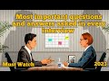Most important questions and answers asked in every interview - Job interview Conversation#english