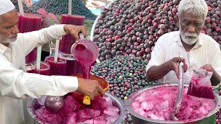 OLD MAN MAKING FALSA JUICE | Most Refreshing Phalsa Juice | Roadside Summer Street Drink of Pakistan